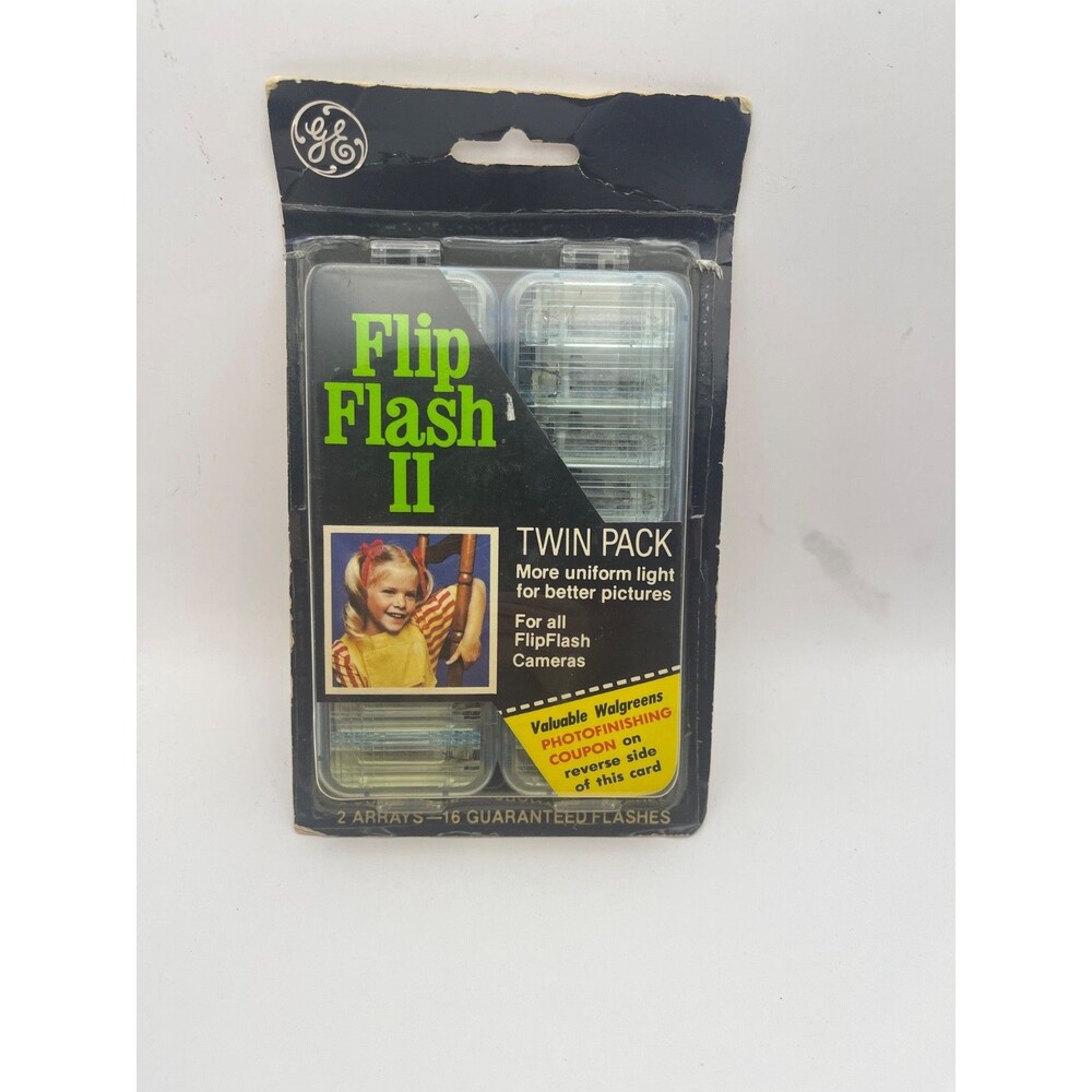 Vintage GE FlipFlash II Twin Pack 16 Flashes Camera Flash Bars Sealed NOS USA